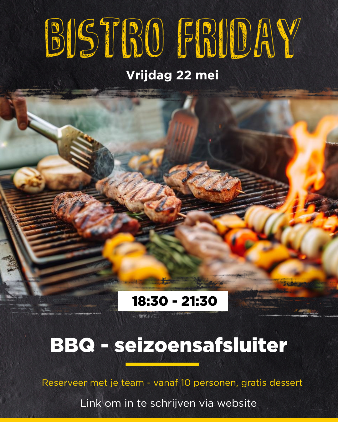 Bistro Friday - 22 mei - BBQ - seizoensafsluiter