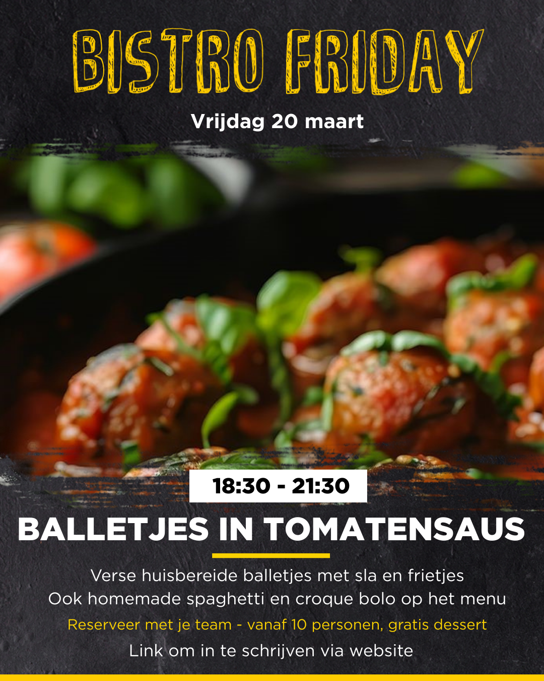Bistro Friday - 20 maart - Balletjes in tomatensaus