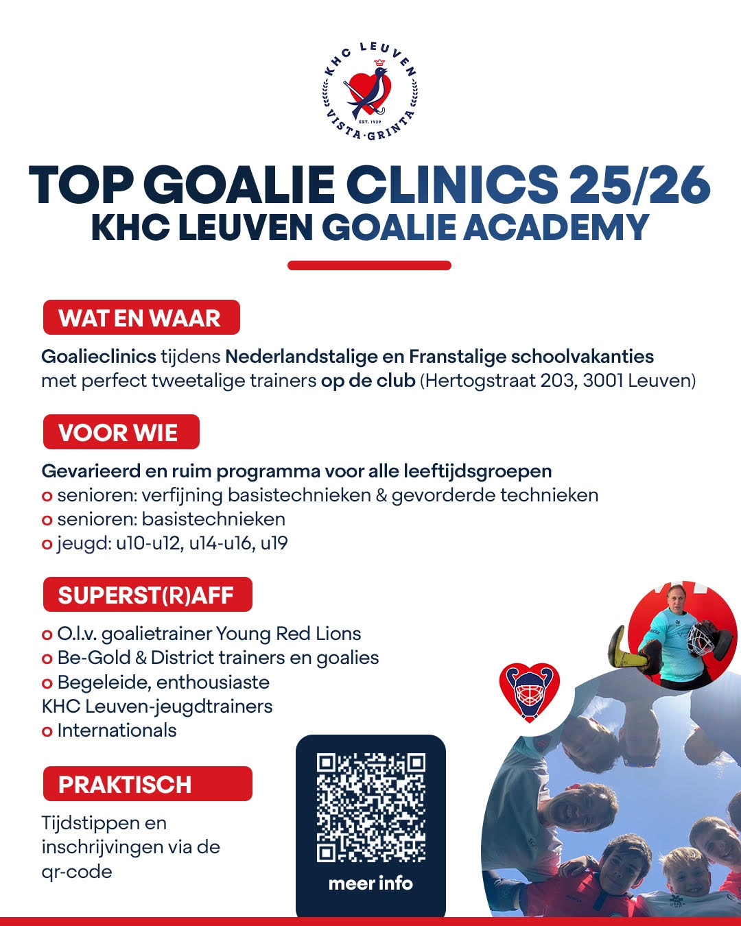 Goalie clinics jeugd én senioren 2025-2026